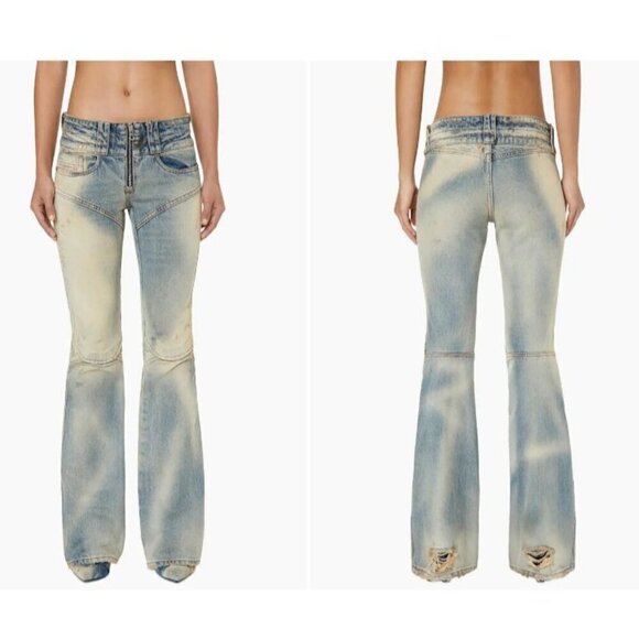 Diesel Belthy Bootcut Flare Low Rise Jeans in Blue 28 Womens Denim Pants - Picture 12 of 15